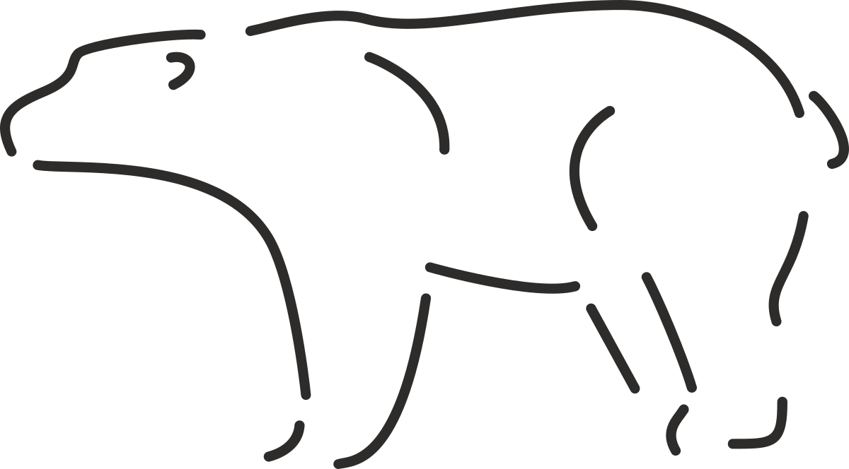 Bear Silhouette Against Black Background - Stunning Clipart Design