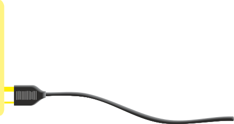 Power Cord Clipart: Yellow Power Cord with Black Plug for Communication Needs