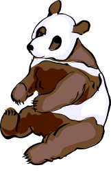 Panda Bear Sitting on Its Back - Adorable Clipart for Nature Themes