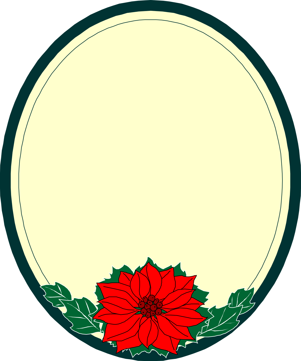 a christmas wreath with poins and holly leaves clip art png transparent Christmas Wreath with Poinsettias and Holly Leaves Clipart