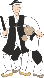 Man Holding Bat in Black and White Clipart - Dynamic Action Scene