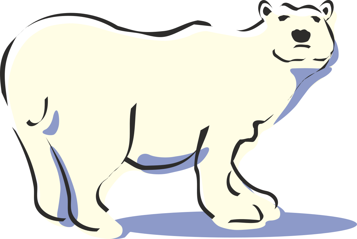 Polar Bear Standing on White Background - Stunning Clipart for Nature Themes