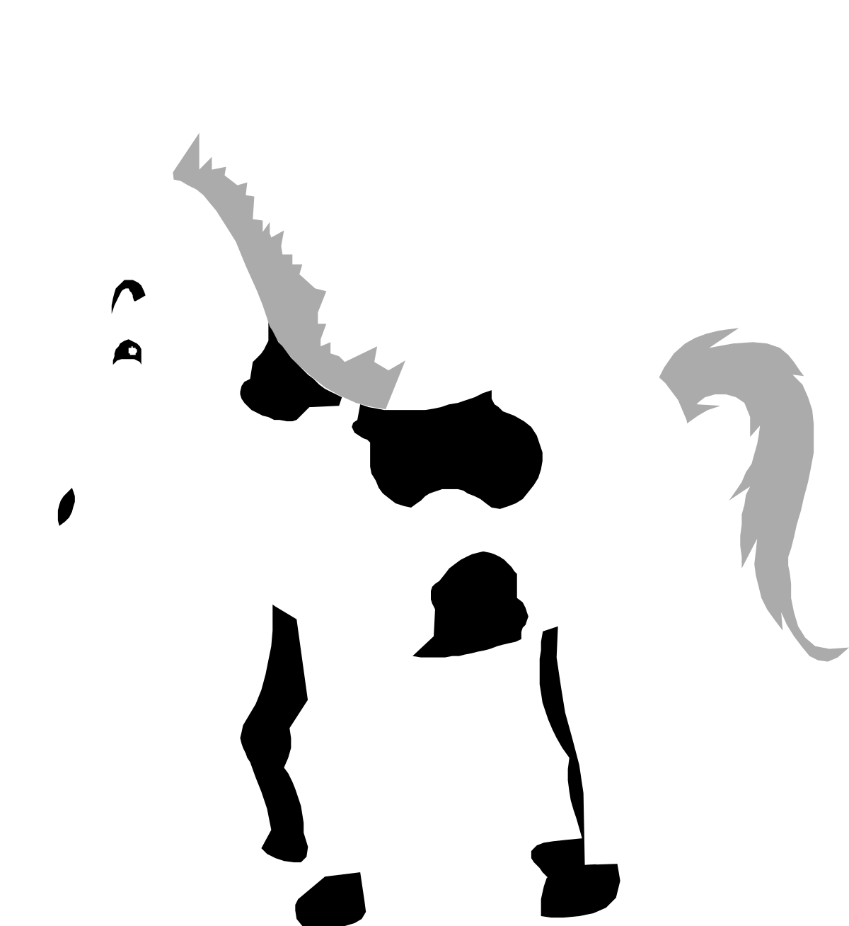 Silhouetted Donkey on Black Background - Stunning Clipart Image