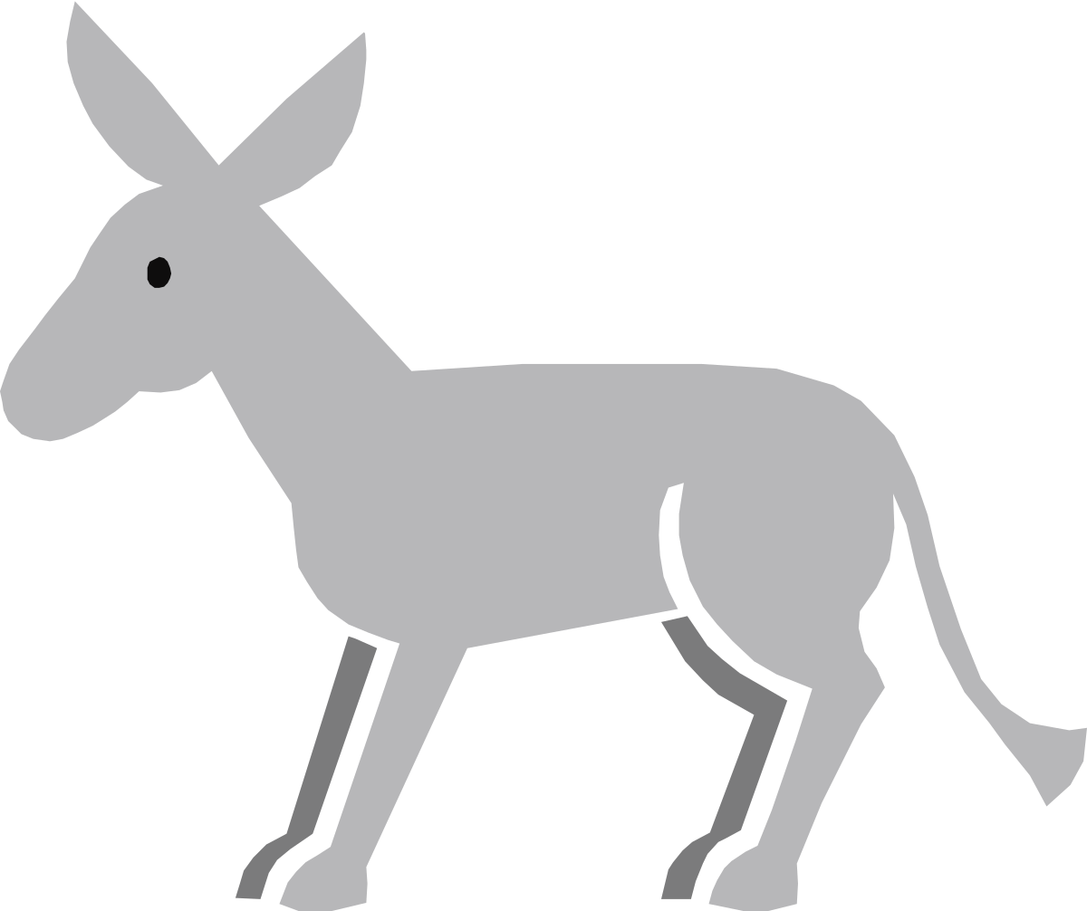 Donkey Silhouette on Black Background Clipart - Perfect for Nature Themes