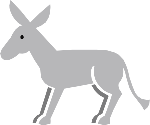 Donkey Silhouette on Black Background Clipart - Perfect for Nature Themes