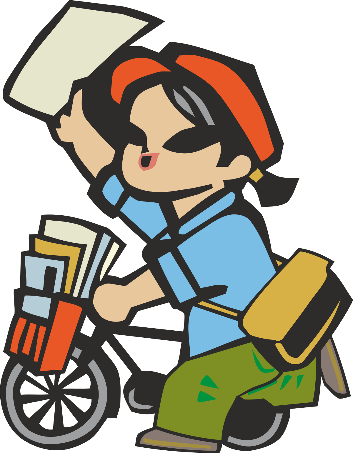 Bike Rider with Backpack Clipart - Adventure and Freedom