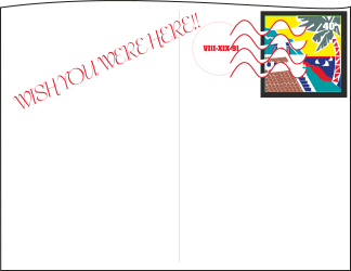 Borders Holiday Postcard Clipart with Red and Yellow Design