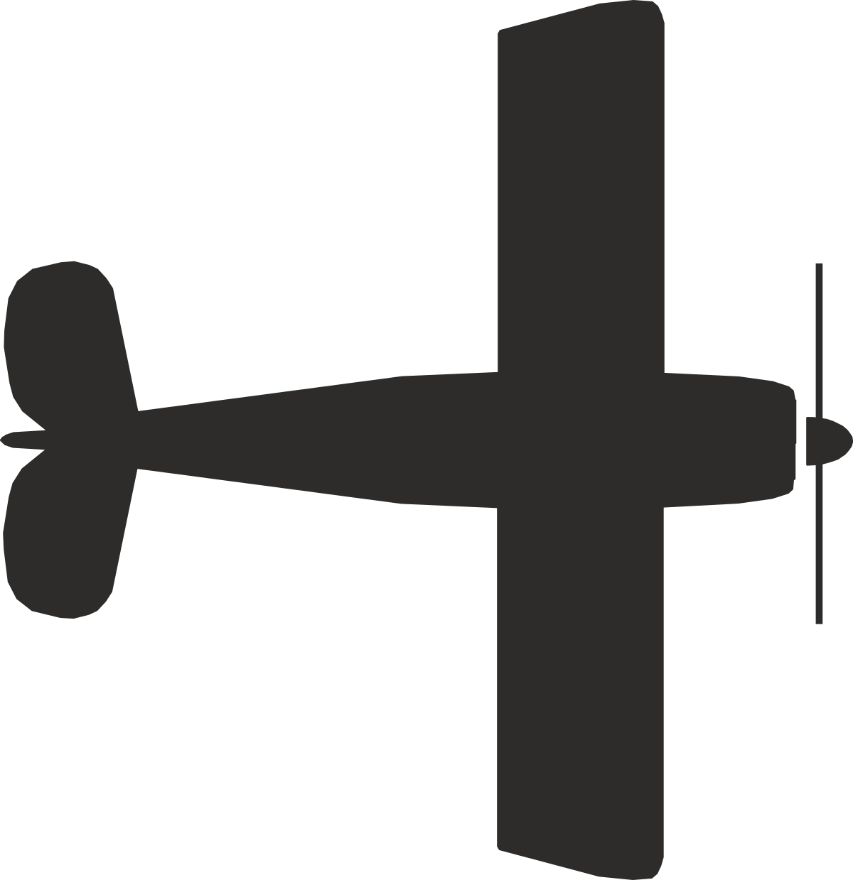 Plane Clipart: Striking Black and White Aircraft Illustration
