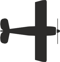 Plane Clipart: Striking Black and White Aircraft Illustration