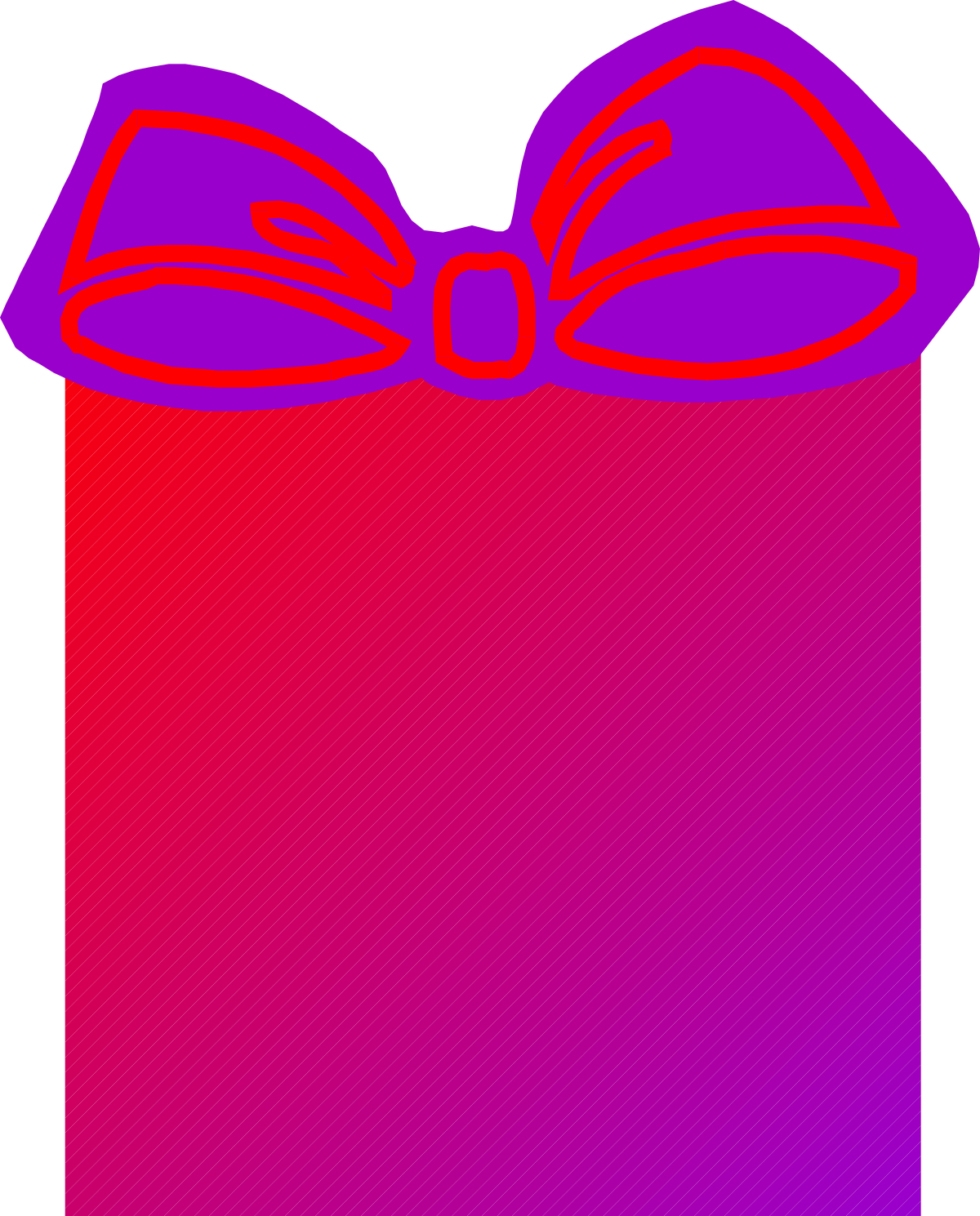 Purple Gift Box with Red Bow Clipart - Perfect for Celebrations