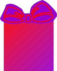 Purple Gift Box with Red Bow Clipart - Perfect for Celebrations