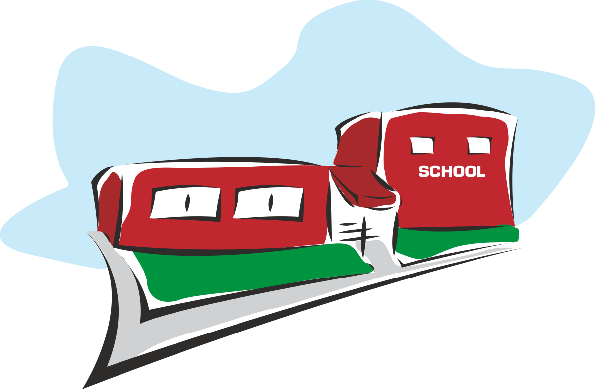 School Clipart: Two Eye-Catching Red and White RVs