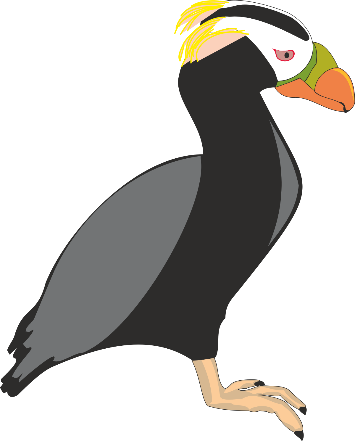 a black and white bird with a yellow beak clip art png transparent Black and White Bird with Yellow Beak Clipart for Creative Projects