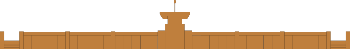 Wooden Fence with Tower Clipart - Borders and Bars