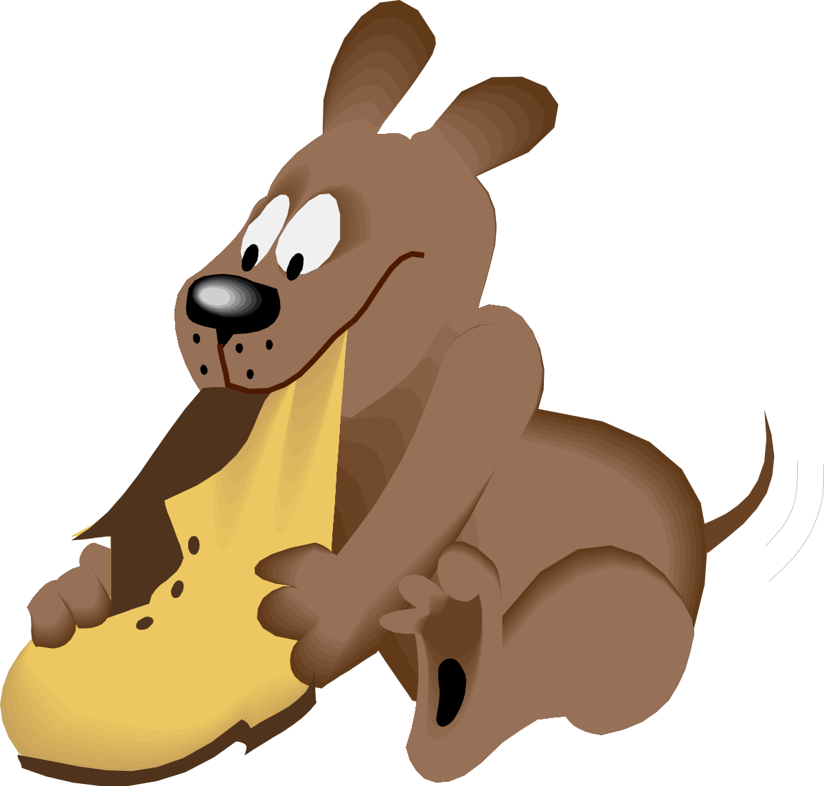 Dog with Banana: Playful Clipart for Fun Designs