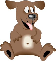 Brown Dog with Tongue Out Clipart - Playful Pet Illustrations