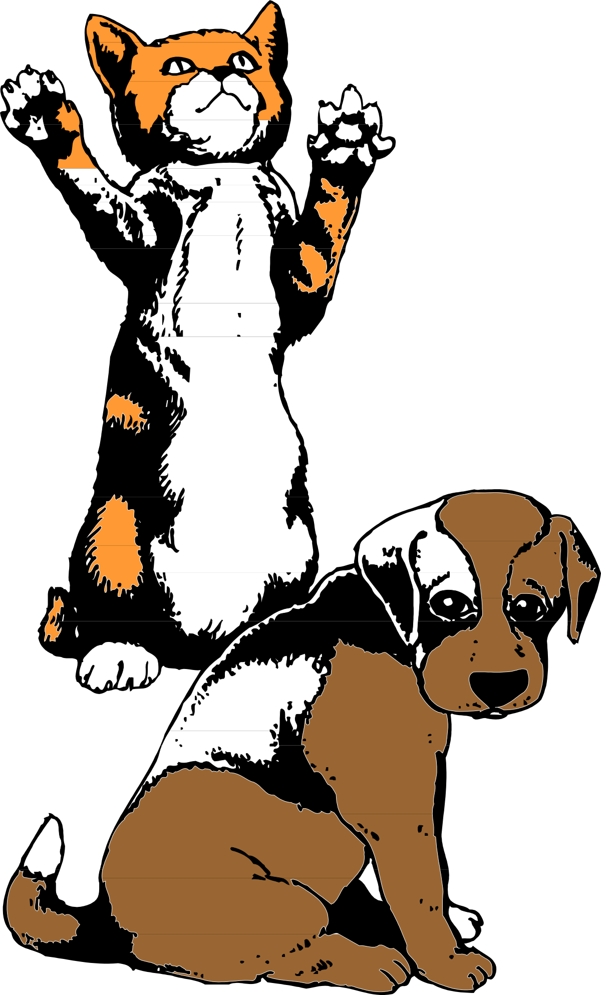 a cat and dog are playing together clip art png transparent Cat and Dog Playing Together - Adorable Clipart for Your Projects