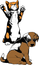 Cat and Dog Playing Together - Adorable Clipart for Your Projects