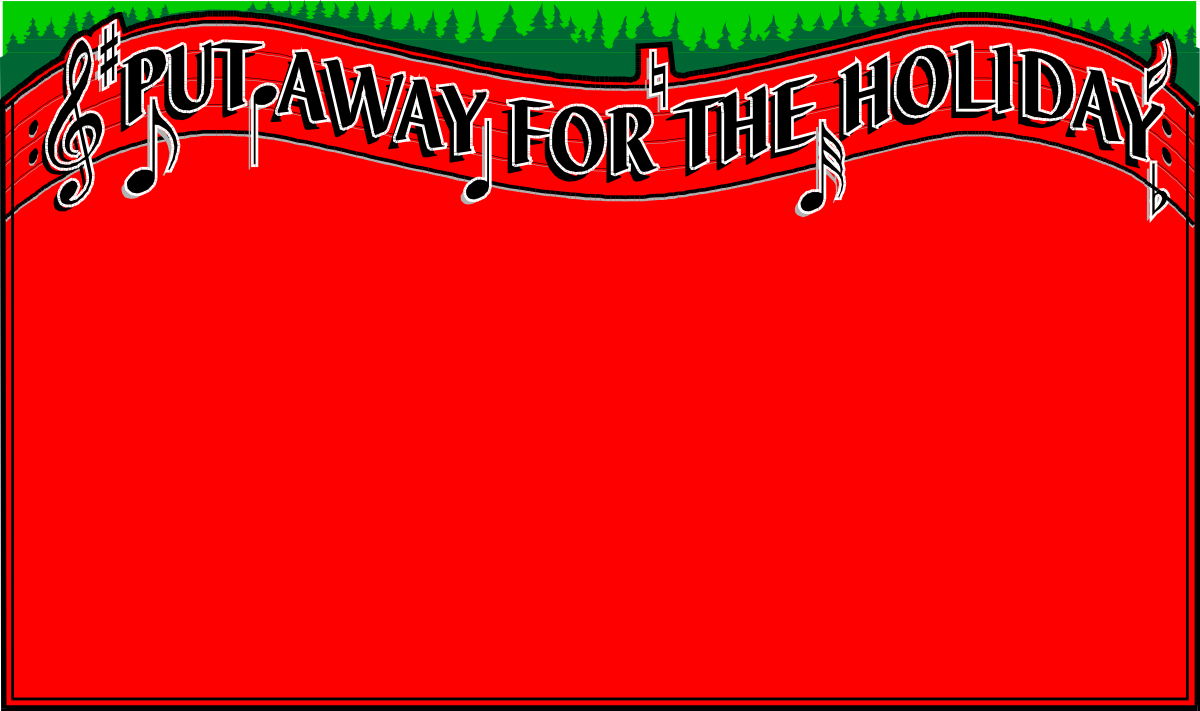 Christmas Card Clipart: Stay for the Holidays in Red and Green