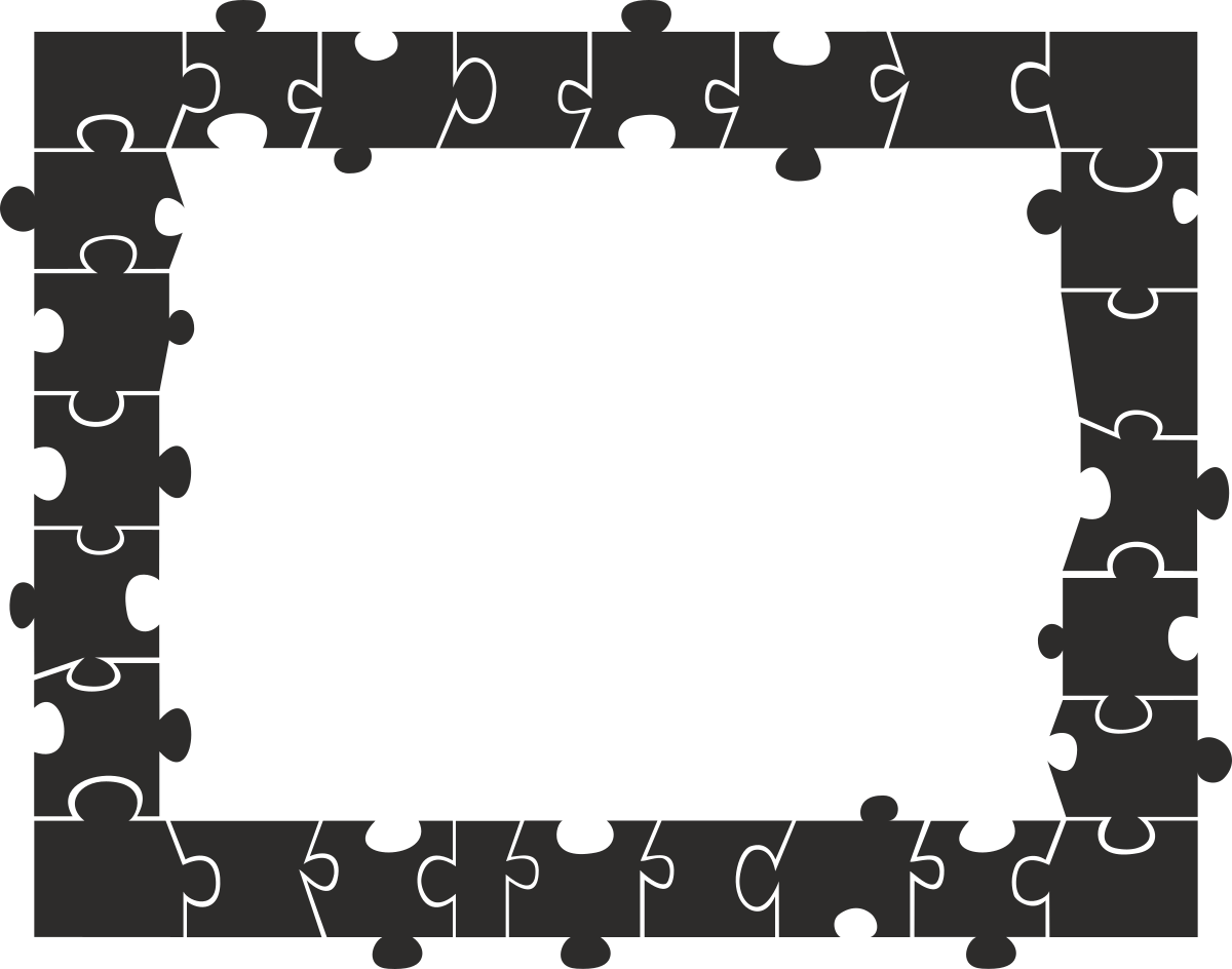 Borders Leisure Black and White Puzzle Piece Clipart