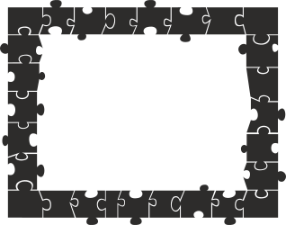 Borders Leisure Black and White Puzzle Piece Clipart