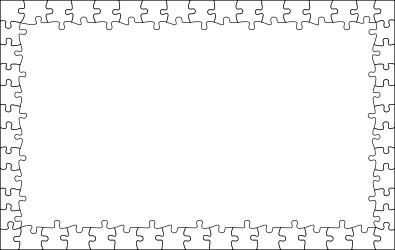 Puzzle Piece Frame Clipart - Black and White Borders for Creative Projects
