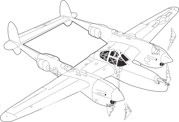 AIRCRAFT,PROPLANE,P_38 clipart