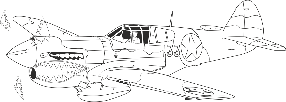 Plane with Shark Clipart: Unique Aviation and Marine Illustration