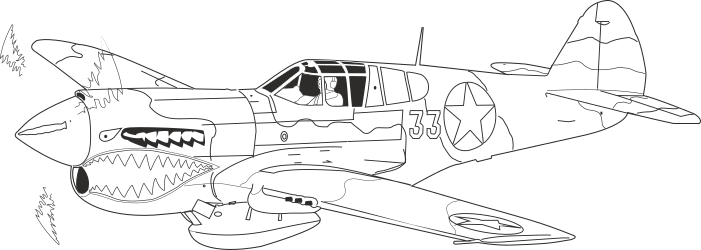 AIRCRAFT,PROPLANE,P_40 clipart