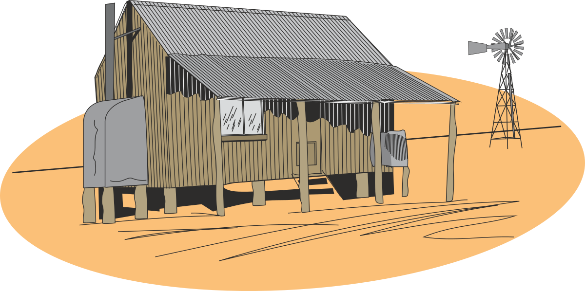 a small house with a windmill in the background clip art png transparent Small House with Windmill Clipart - Charming Rural Scene