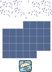 Blue and White Map with Square Overlay Clipart