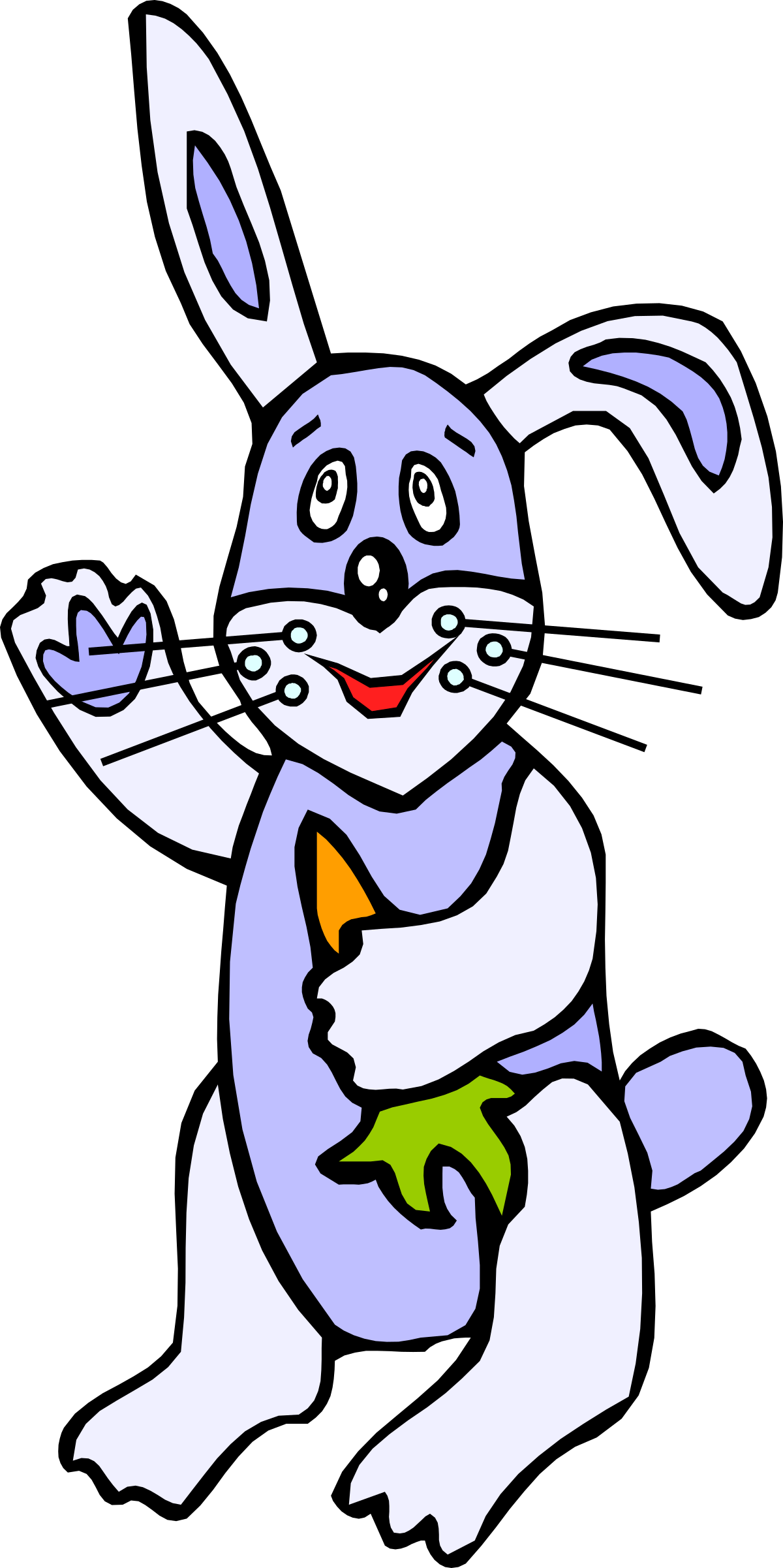 Cartoon Bunny Holding Carrot Clipart for Fun Designs