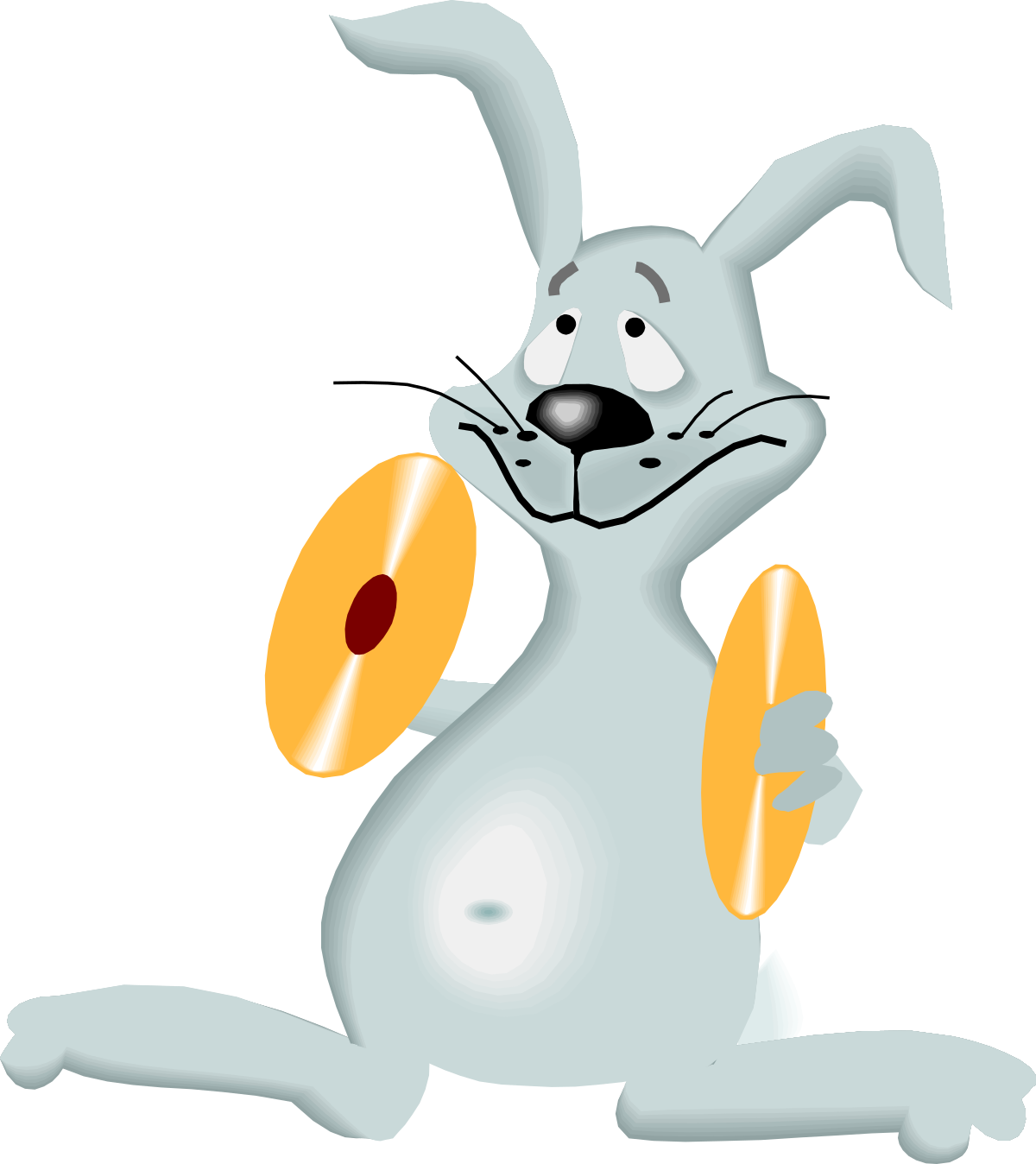 Cartoon Rabbit Holding Carrot - Playful Clipart for Fun Designs