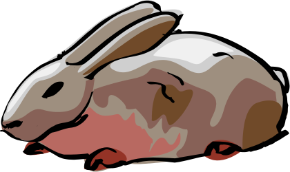 Rabbit Clipart with Pink Nose and Brown Ears - Whimsical Animal Graphics