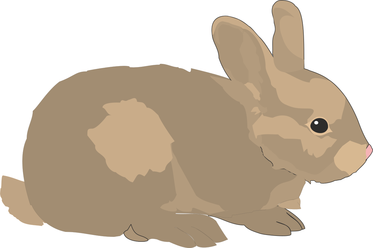 Brown Rabbit Sitting on Ground Clipart - Perfect for Nature and Animal Themes