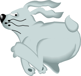 White Dog with Black Nose Clipart - Adorable and Playful Illustration