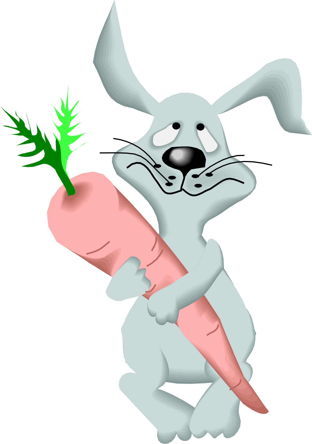 Cartoon Bunny Holding Carrot - Whimsical Clipart for Fun Designs
