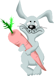 Cartoon Bunny Holding Carrot - Whimsical Clipart for Fun Designs