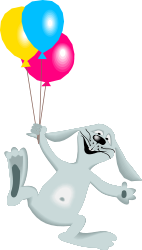 Cartoon Elephant Holding Colorful Balloons - Playful Clipart