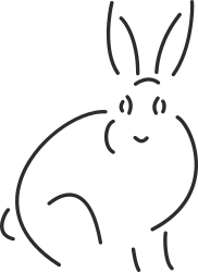 Black and White Rabbit on Ground Clipart for Creative Projects