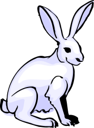 White Rabbit Sitting Down - Adorable Clipart for Your Designs