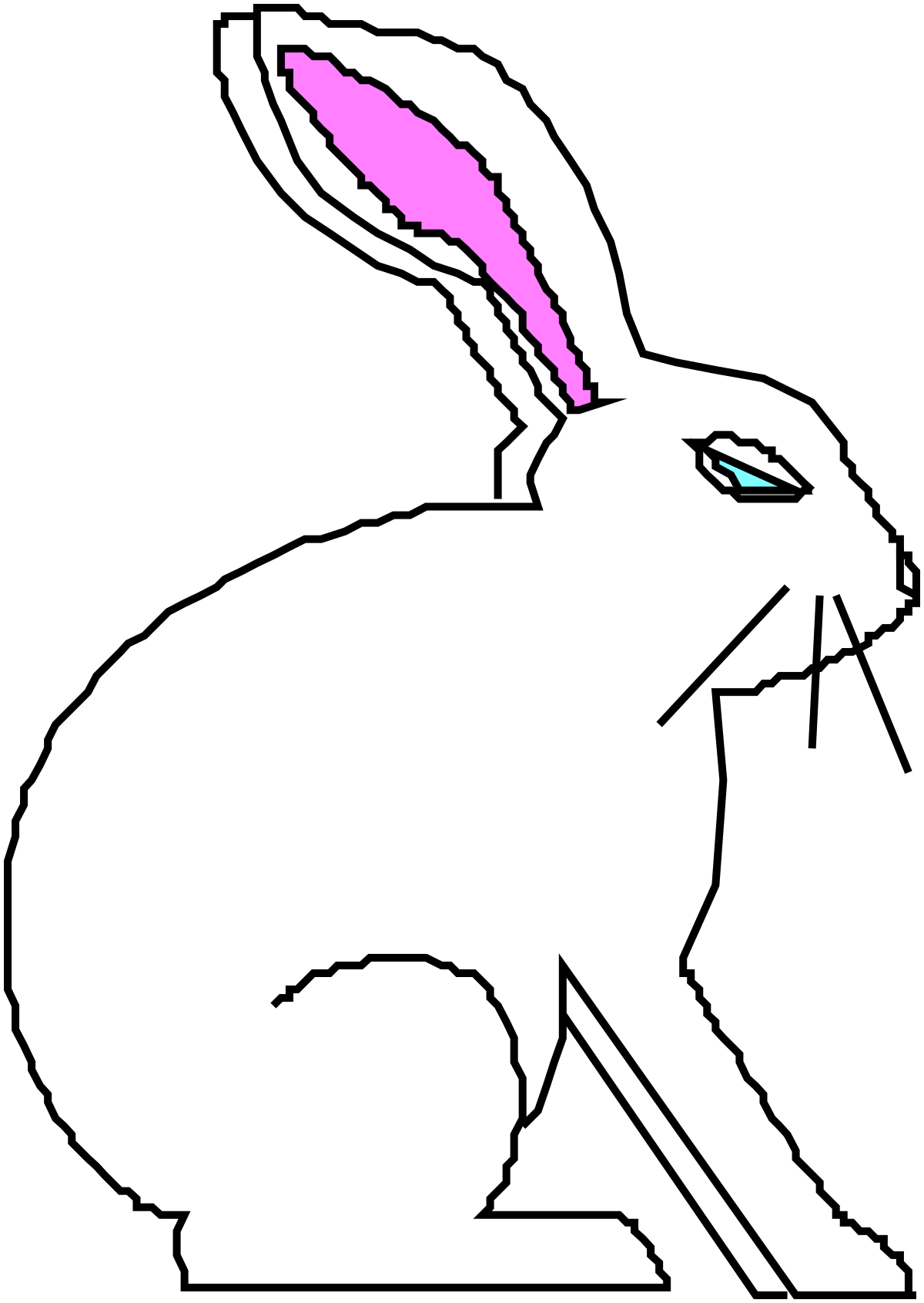 Black Background with Vibrant Pink and Green Outline Clipart