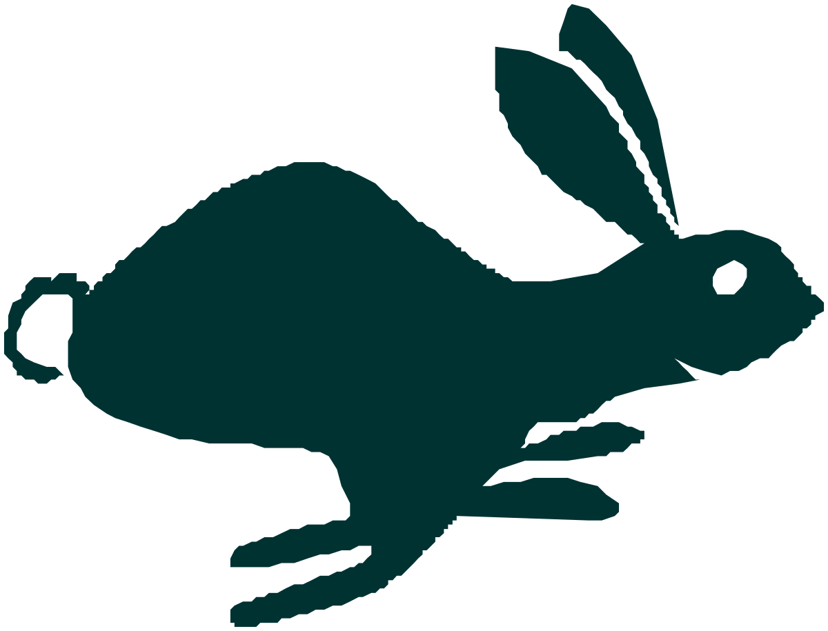 Rabbit Silhouette with White Spot - Perfect Clipart for Various Uses