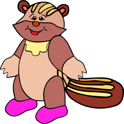 Cartoon Bear Holding Hot Dog - Playful Clipart for Fun Designs