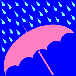 Red Umbrella with Raindrops - Vibrant Clipart for Weather Themes