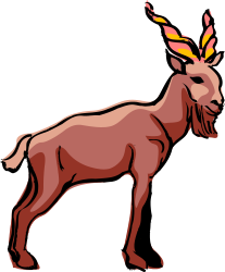 Brown and Black Goat Clipart on Black Background