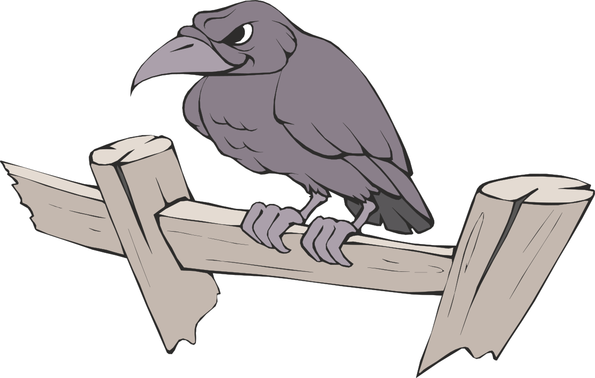 a black bird sitting on a wooden fence clip art png transparent Black Bird on Wooden Fence Clipart for Nature Lovers
