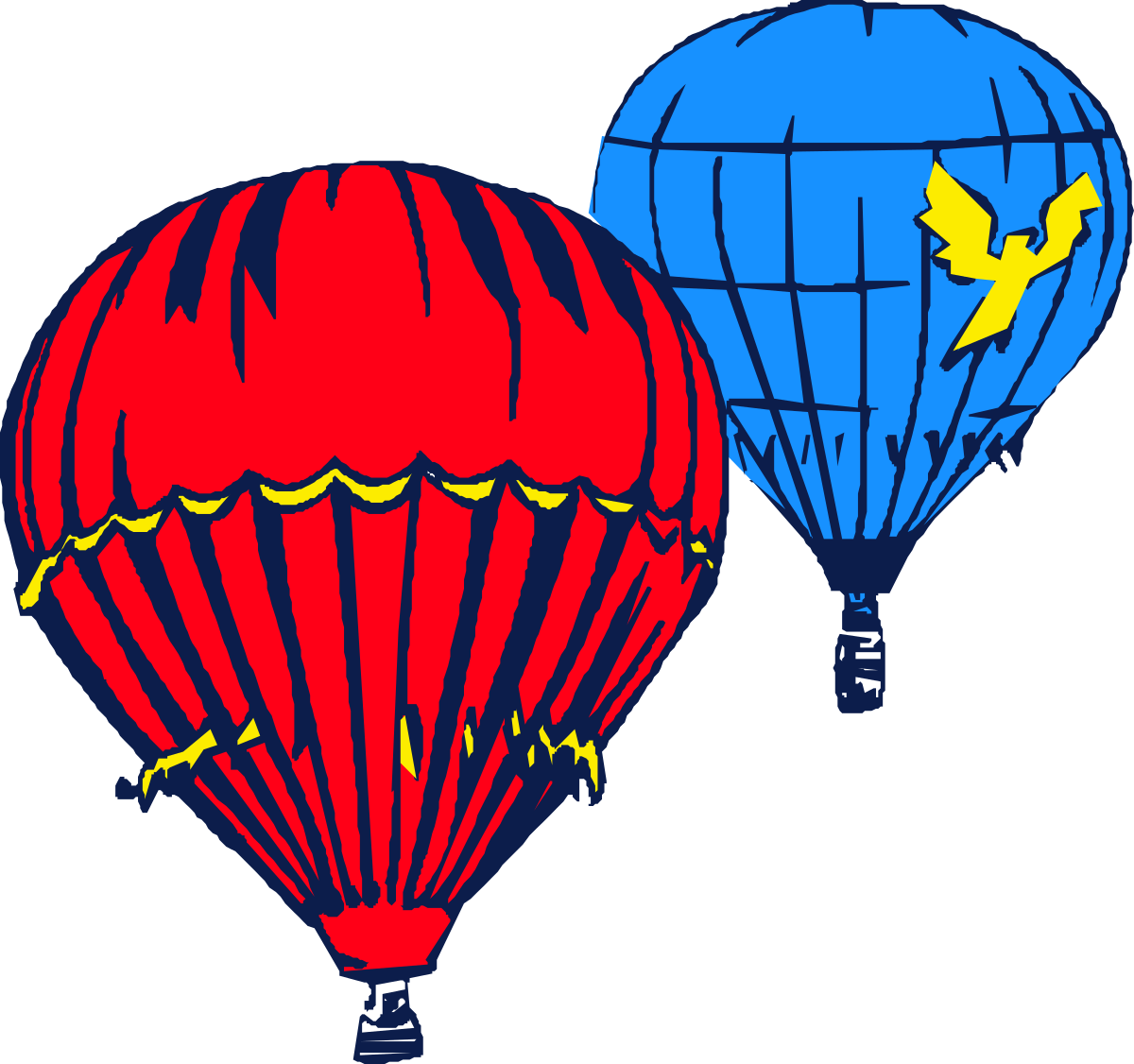 Hot Air Balloons with Stars - Colorful Clipart Collection