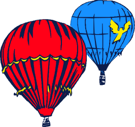 Hot Air Balloons with Stars - Colorful Clipart Collection
