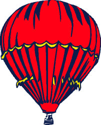 Red Hot Air Balloon with Yellow Star - Eye-Catching Clipart